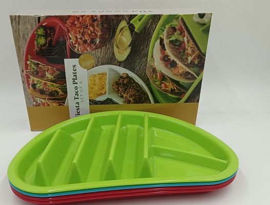 지속가능한 식기세척기 안전 BPA 없는 마이크로웨이브 타코 플라스틱 접시