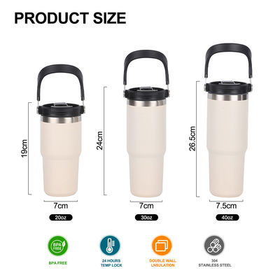 20oz 304 스테인리스 스틸 휴대용 차컵 및 여행 친화적 진공 단열