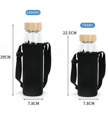 TOUR 야외 활동 700ML / 1000ML 용량 및 시간 스케일의 유리 텀블러컵