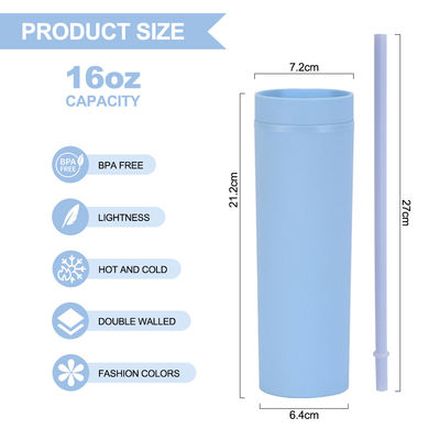 186g 맞춤형 아크릴 파스텔 컬러 텀블러 16oz 재사용 플라스틱 컵
