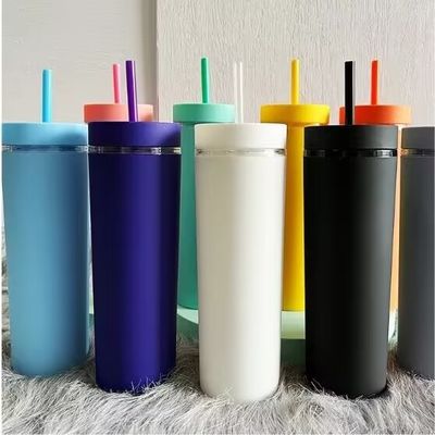 186g 맞춤형 아크릴 파스텔 컬러 텀블러 16oz 재사용 플라스틱 컵