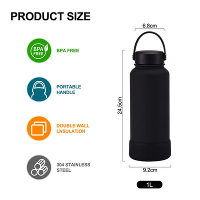 CLASSIC 디자인 32oz 넓은 입 두 개의 벽 스테인리스 스틸 물병 친환경