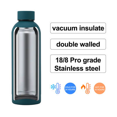두 개의 벽이 있는 스테인리스 스틸 750ml 방열 음료수 병