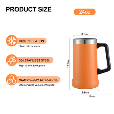 350g 이중 벽 진공 단열 스테인레스 스틸 맥주 머그 16oz 24oz 음료용품 타입 머그