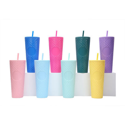 이 24oz/710ml 텀블러컵 BPA 무료 빨대 뚜?? 으로 이동 중에 좋아하는 음료를 즐겨보세요