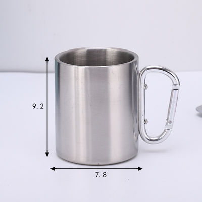 200ml / 300ml 캠핑 및 여행 스테인레스 스틸 듀얼 벽 카라빈어 머그 핸들