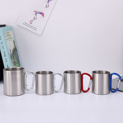 200ml / 300ml 캠핑 및 여행 스테인레스 스틸 듀얼 벽 카라빈어 머그 핸들
