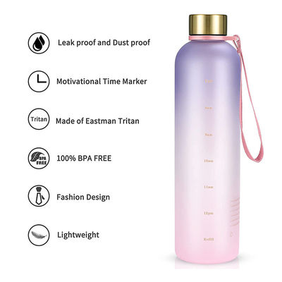 맞춤형 32oz BPA 무료 운동 및 야외 활동을위한 동기 부여 물병