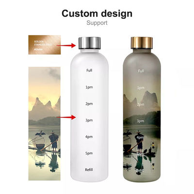 맞춤형 32oz BPA 무료 운동 및 야외 활동을위한 동기 부여 물병