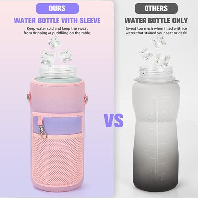 2L 동기화 시간 표시기 빨대와 스티커가 있는 물병