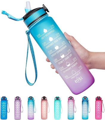 운동 체육용 동기 부여 물병 시간 표시기 얼음 플라스틱 에코 BPA 무료