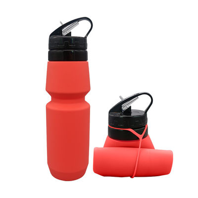 여행 및 스포츠용 750ml 항성화 코팅 실리콘 물병