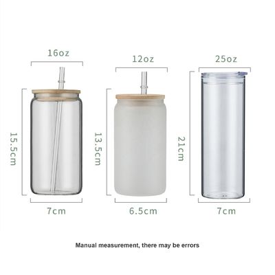 12oz/16oz/25oz 유리 밀크 머그 수블리메이션 맥주 캔 모양 컵