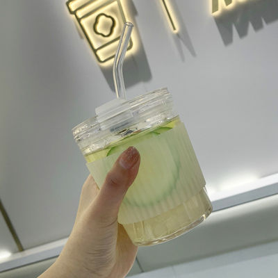 커피 머그 휴대용 여성 동행 냉정 우유 차 잔 손잡이와 빨대 뚜??