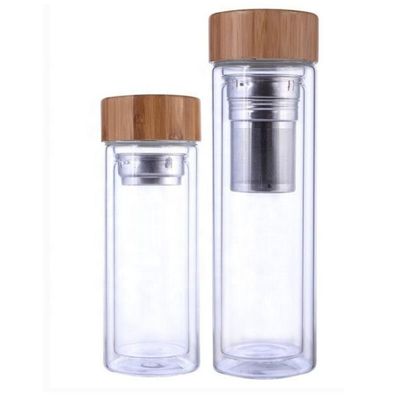 고 보로실리케이트 350ml 유리 물병과 함께 차와 물 분리 컵 인푸셔가 포함되어 있습니다