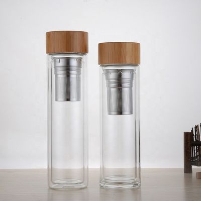 고 보로실리케이트 350ml 유리 물병과 함께 차와 물 분리 컵 인푸셔가 포함되어 있습니다