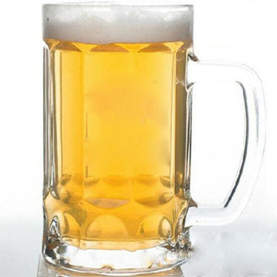 맞춤형 400-600ml 음료 유리 맥주 컵 6.8x24.5cm 손잡이
