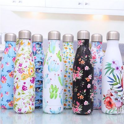 열 단열 500ML 스테인리스 스틸 이중 벽 진공 물병 콜라 모양 수비 운동 병