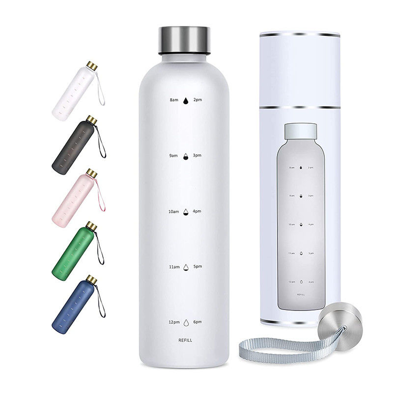 맞춤형 32oz BPA 무료 운동 및 야외 활동을위한 동기 부여 물병