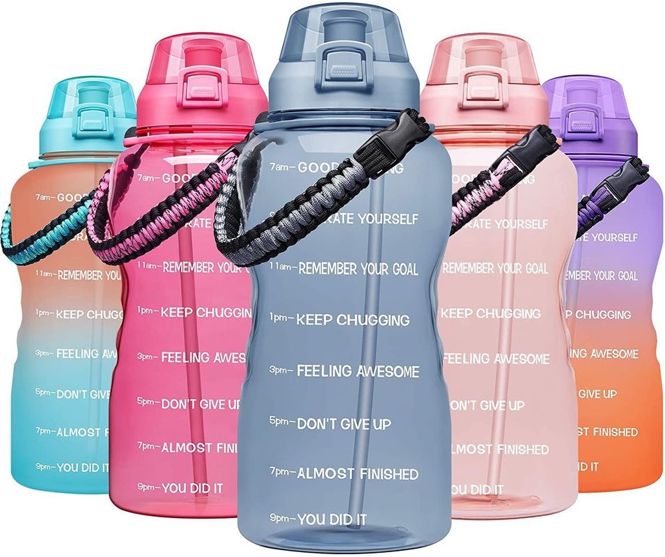 운동 체육용 동기 부여 물병 시간 표시기 얼음 플라스틱 에코 BPA 무료