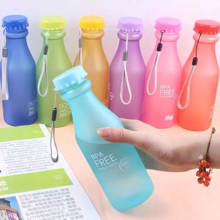 찢어지지 않는 550mL BPA 무료 물병 캔디 색상 학교 어린이 6.8x20cm